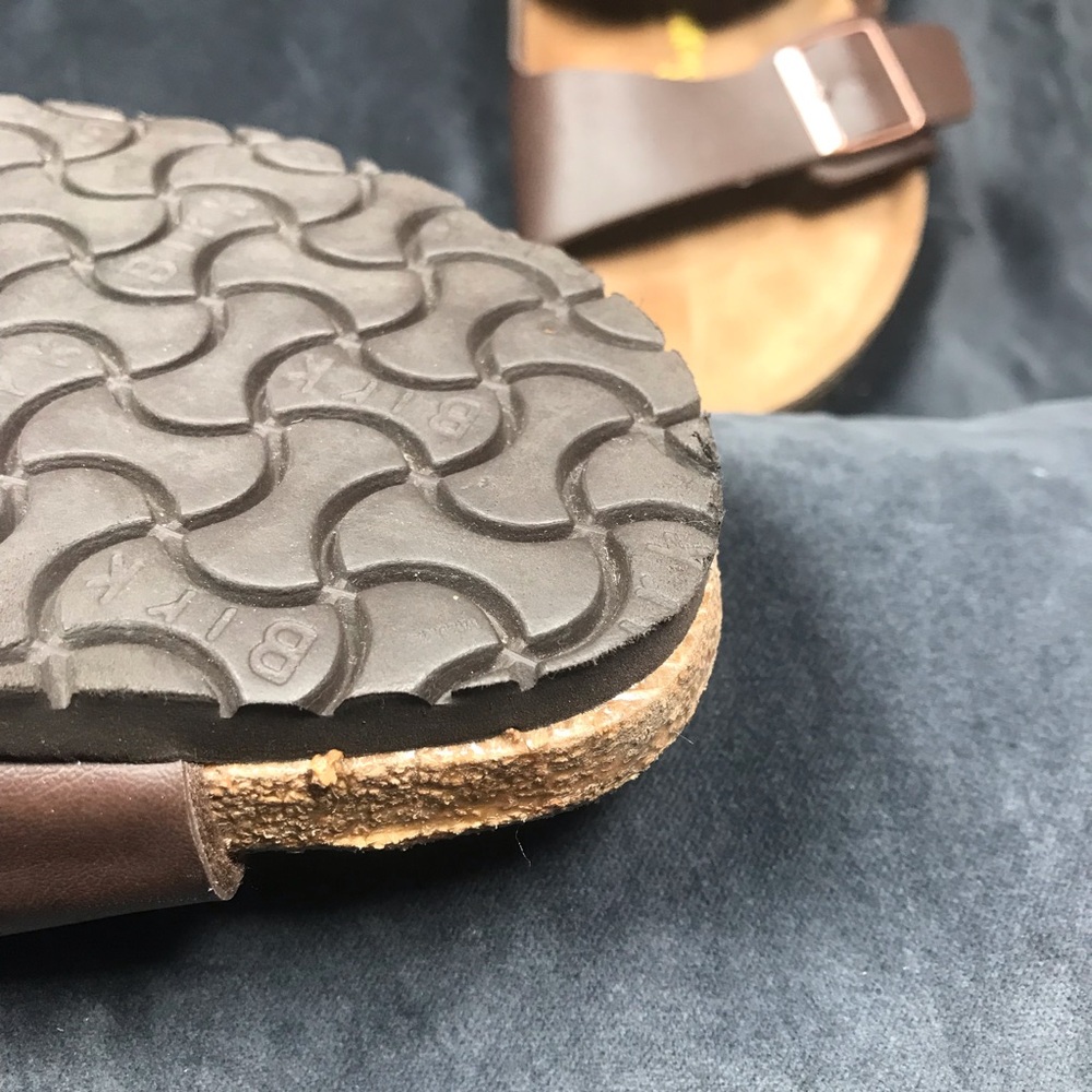 Birkenstock Arizona Brown Double-Strap Sandals M 11 EU 44 Outlined Footprint - Picture 15 of 16